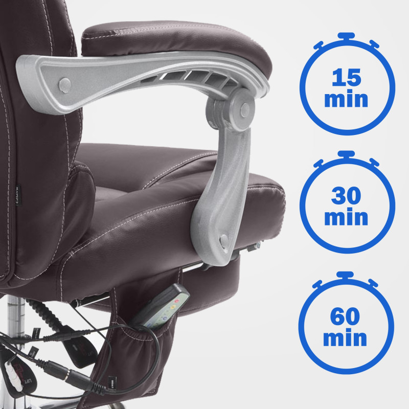 Chaise de bureau Pacific avec fonction massage V2 brun