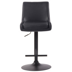 Tabouret de bar Club en similicuir noir