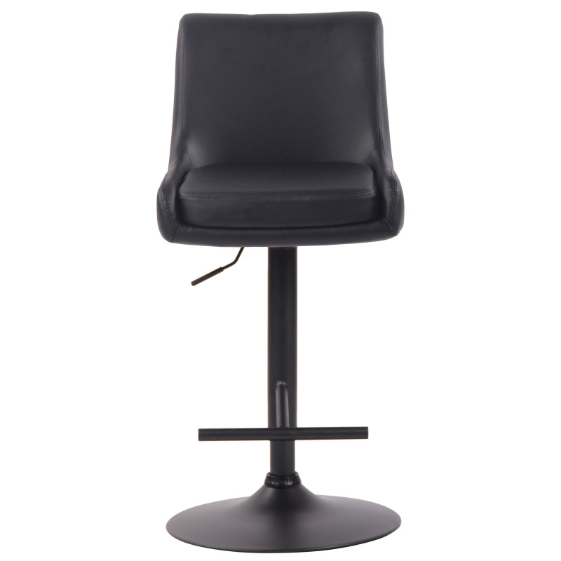 Tabouret de bar Club en similicuir noir