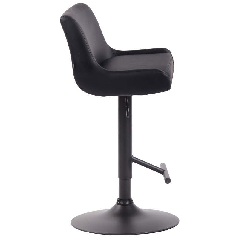 Tabouret de bar Club en similicuir noir