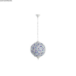 Suspension DKD Home Decor 28 x 28 x 44 cm Métal Blanc Multicouleur 50 W
