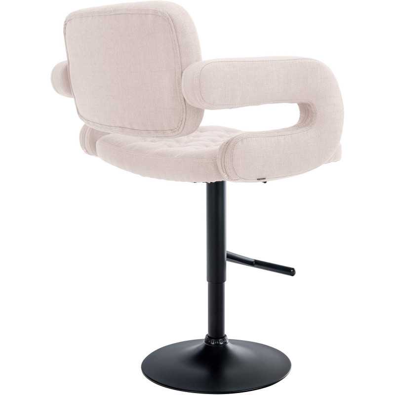 Tabouret de bar Dublin, en tissu, noir et beige