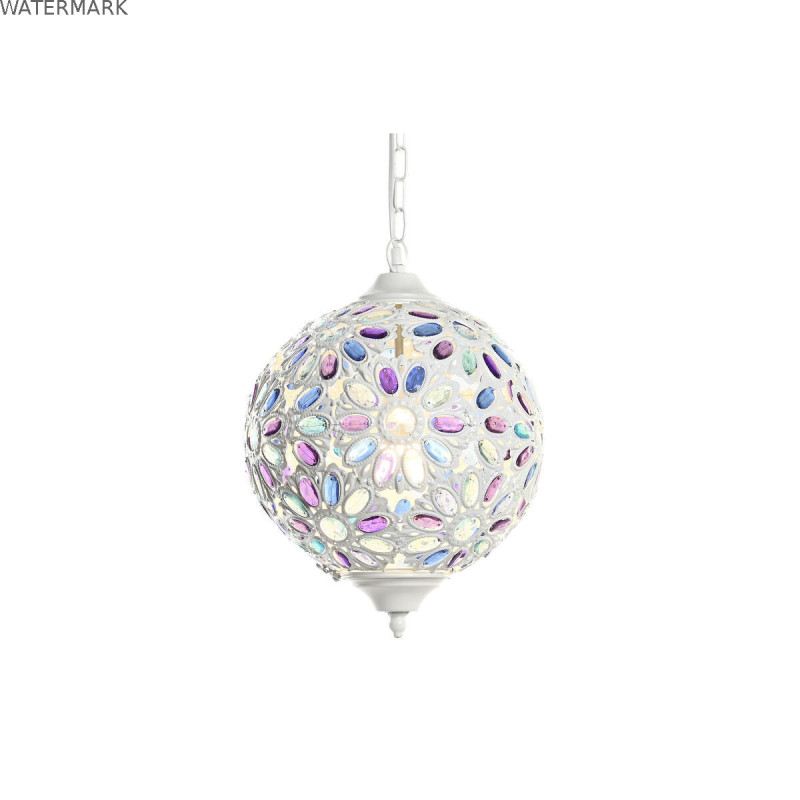 Suspension DKD Home Decor 28 x 28 x 44 cm Métal Blanc Multicouleur 50 W