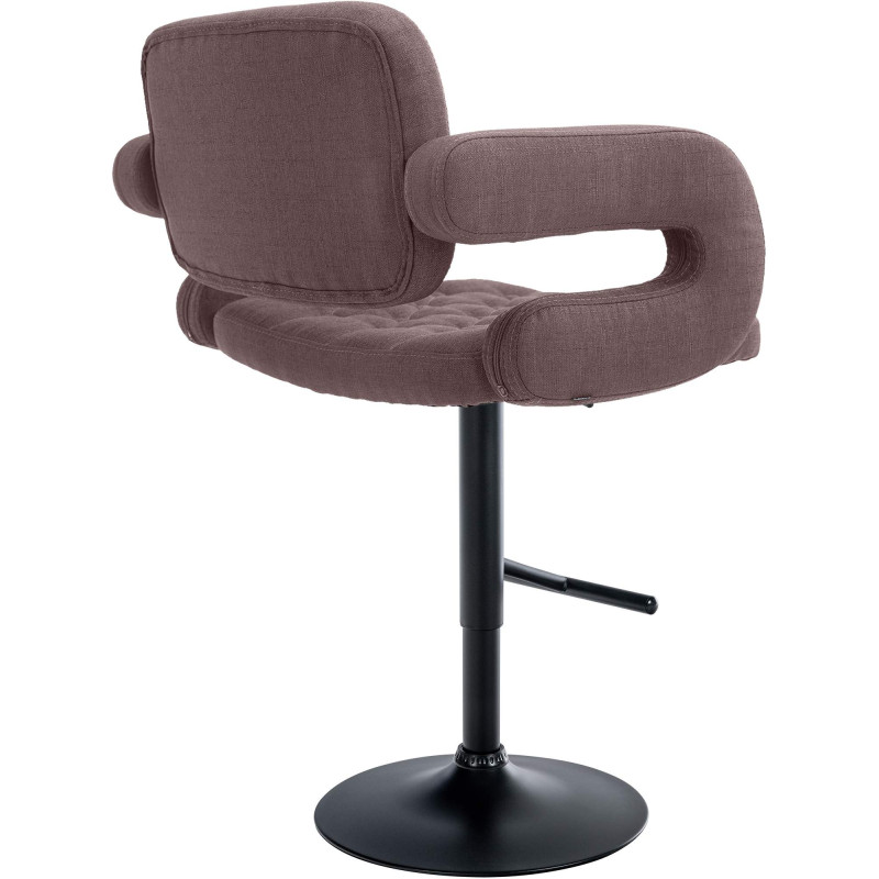 Tabouret de bar Dublin, tissu, noir/marron