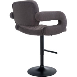 Tabouret de bar Dublin, tissu, noir/gris foncé