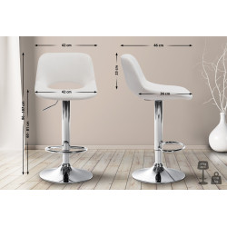 Set di 2 sgabelli da bar Camden in cromo e velluto crema