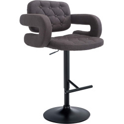 Tabouret de bar Dublin, tissu, noir/gris foncé