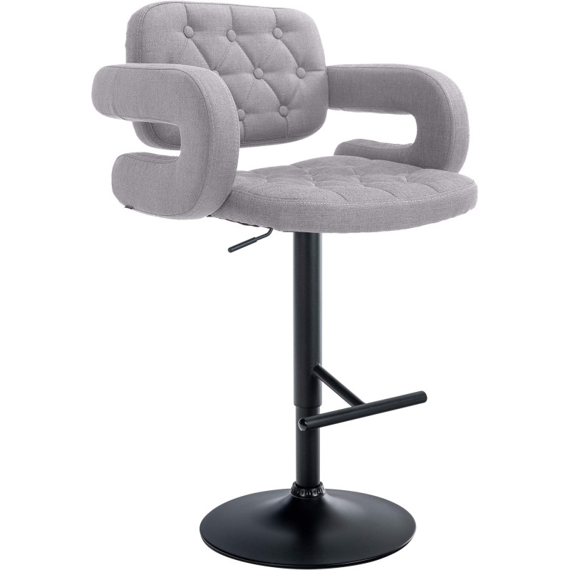 Tabouret de bar Dublin, tissu, noir/gris
