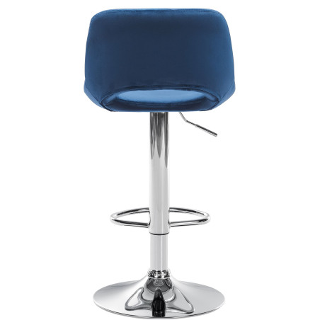 Lot de 2 tabourets de bar en velours Camden en chrome bleu