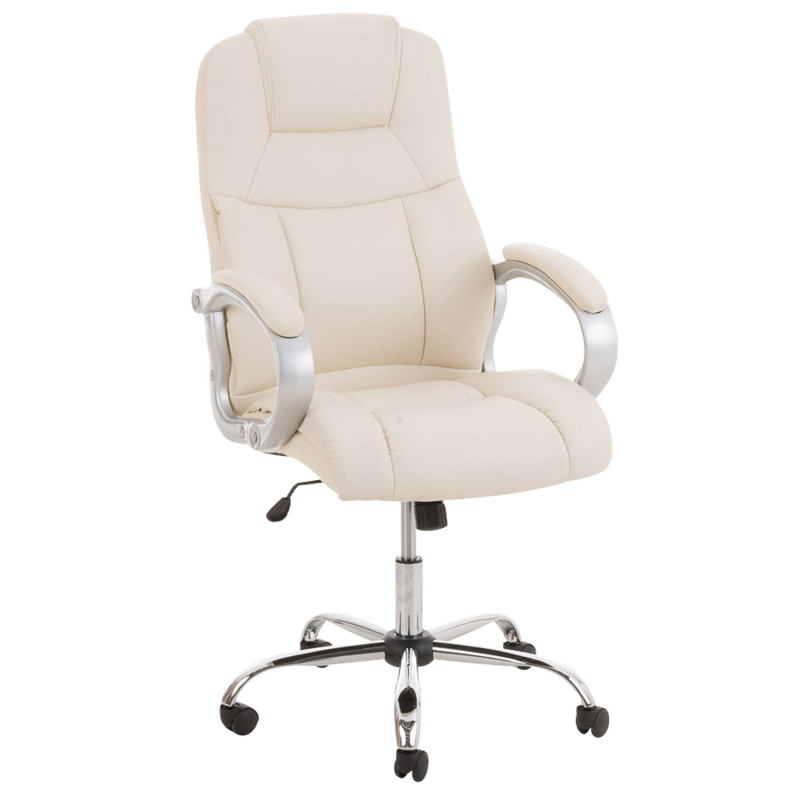 Chaise de bureau BIG Apollo en cuir artificiel V2 crème