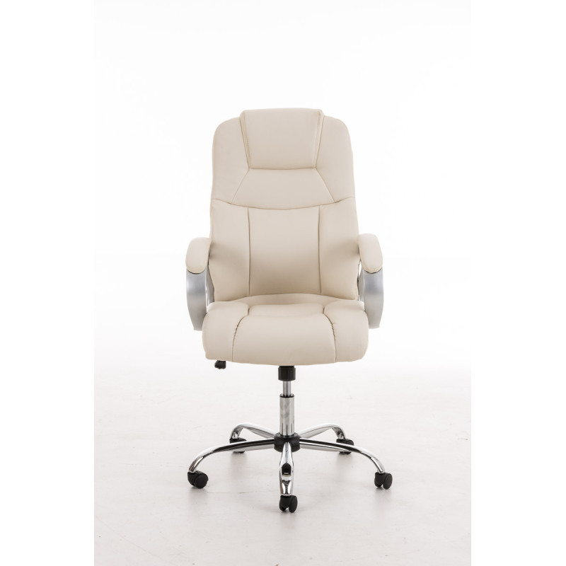 Chaise de bureau BIG Apollo en cuir artificiel V2 crème