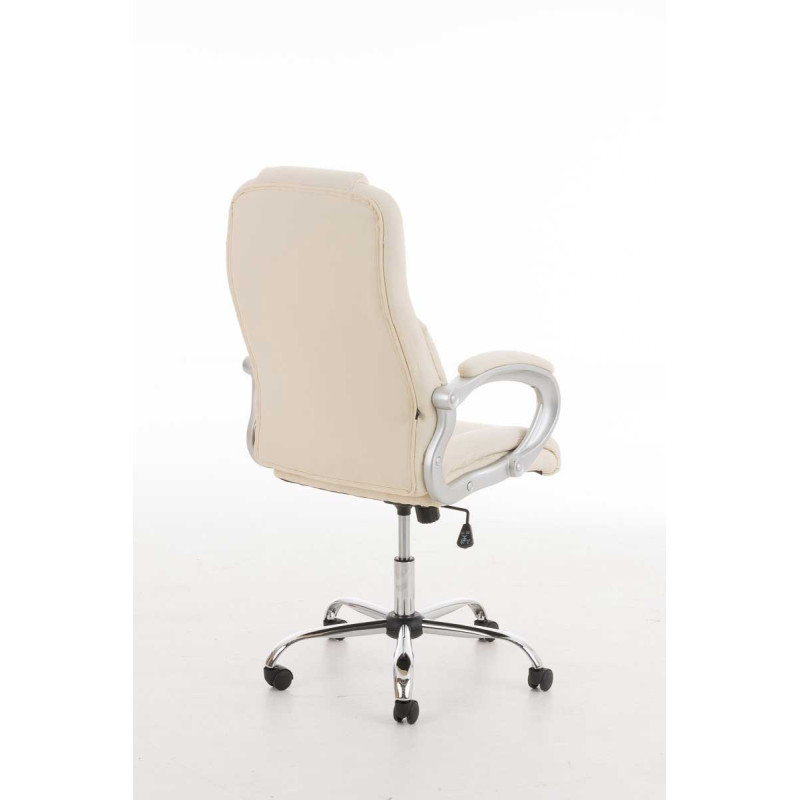 Chaise de bureau BIG Apollo en cuir artificiel V2 crème