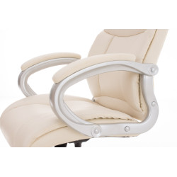 Chaise de bureau BIG Apollo en cuir artificiel V2 crème