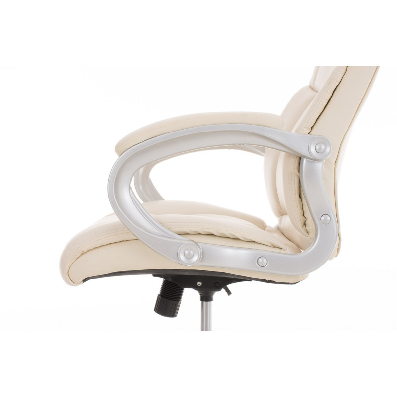 Chaise de bureau BIG Apollo en cuir artificiel V2 crème