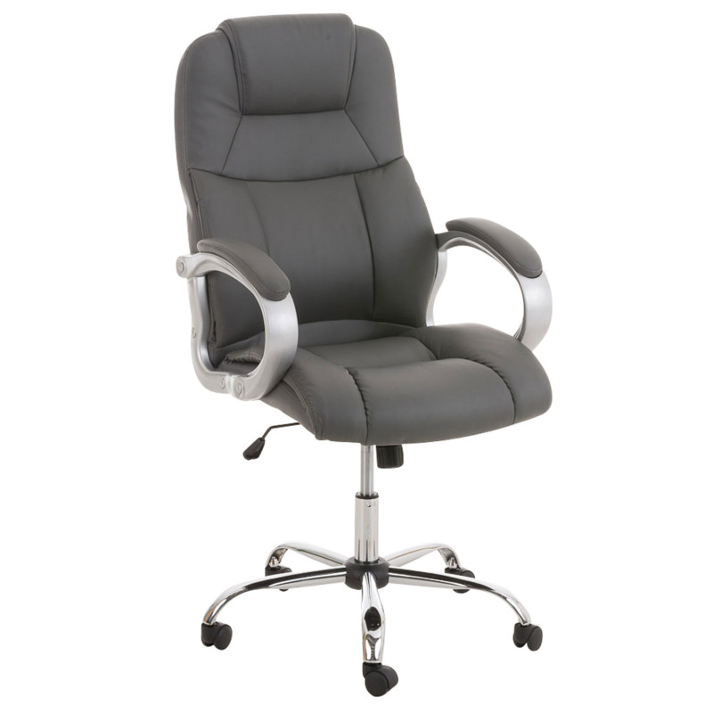 Chaise de bureau BIG Apollo en cuir artificiel V2 gris