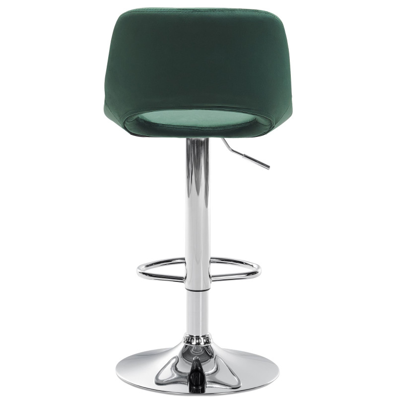 Lot de 2 tabourets de bar Camden en velours, chrome et vert