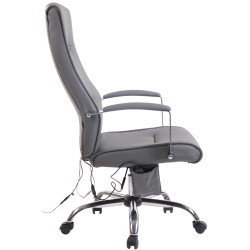 Chaise de bureau Portland en cuir artificiel avec fonction de massage gris
