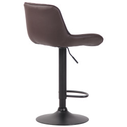 Tabouret de bar Lentini, similicuir, noir/marron