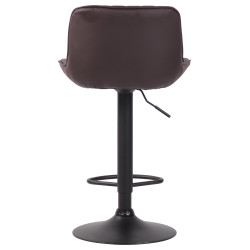 Tabouret de bar Lentini, similicuir, noir/marron