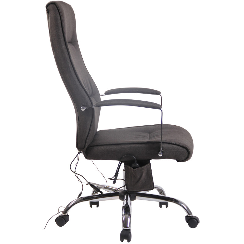 Chaise de bureau en tissu Portland avec fonction massage gris foncé