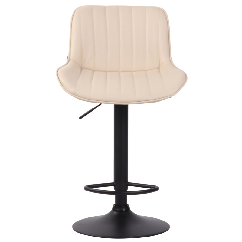 Tabouret de bar Lentini, similicuir, noir et crème