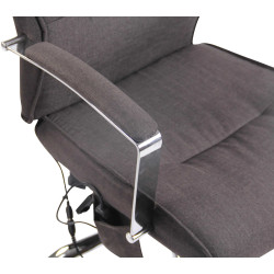 Chaise de bureau en tissu Portland avec fonction massage gris foncé