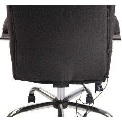 Chaise de bureau en tissu Portland avec fonction massage gris foncé