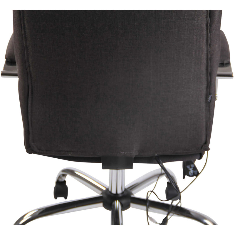 Chaise de bureau en tissu Portland avec fonction massage gris foncé
