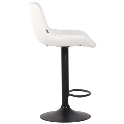 Tabouret de bar Lentini, similicuir, noir et blanc
