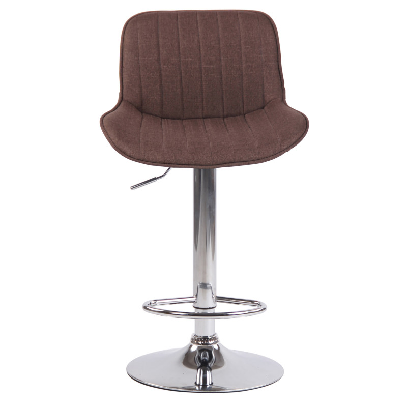 Tabouret de bar Lentini, tissu, marron chromé