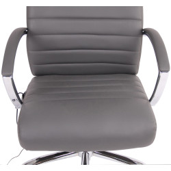 Chaise de bureau Valais en cuir artificiel avec fonction massage gris