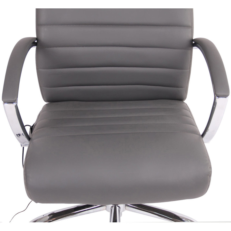 Chaise de bureau Valais en cuir artificiel avec fonction massage gris
