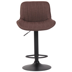 Tabouret de bar Lentini, tissu noir et marron