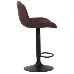 Tabouret de bar Lentini, tissu noir et marron