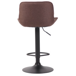 Tabouret de bar Lentini, tissu noir et marron