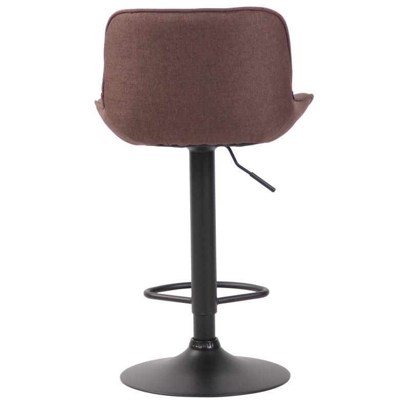 Tabouret de bar Lentini, tissu noir et marron