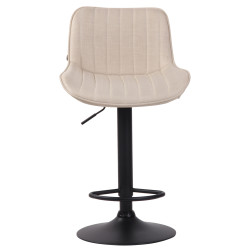 Tabouret de bar Lentini, tissu, noir et crème
