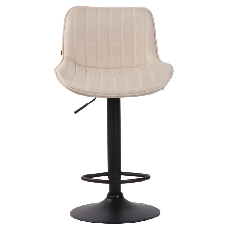 Tabouret de bar Lentini, tissu, noir et crème