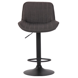 Tabouret de bar Lentini, tissu : noir/gris foncé