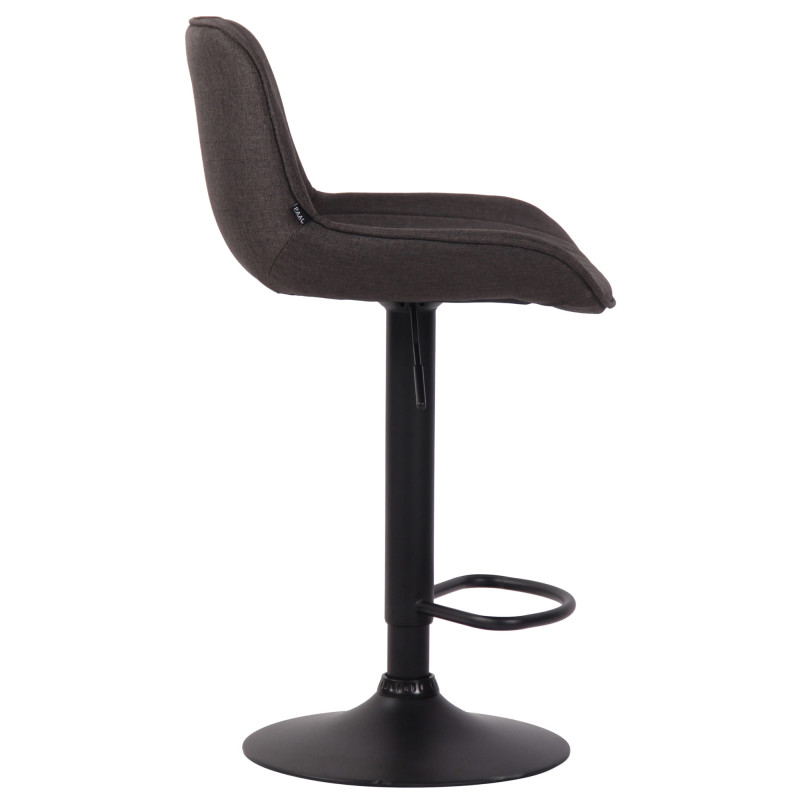 Tabouret de bar Lentini, tissu : noir/gris foncé