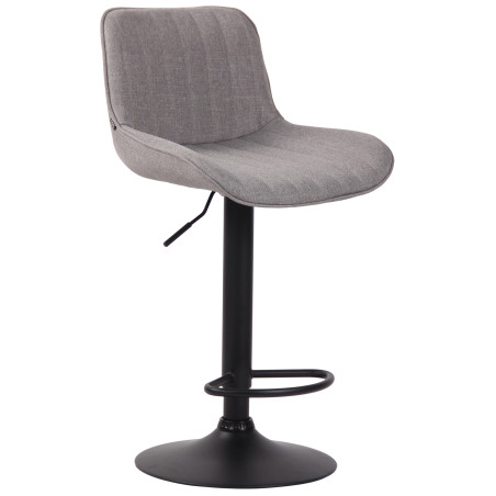 Tabouret de bar Lentini, tissu noir et gris