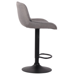 Tabouret de bar Lentini, tissu noir et gris