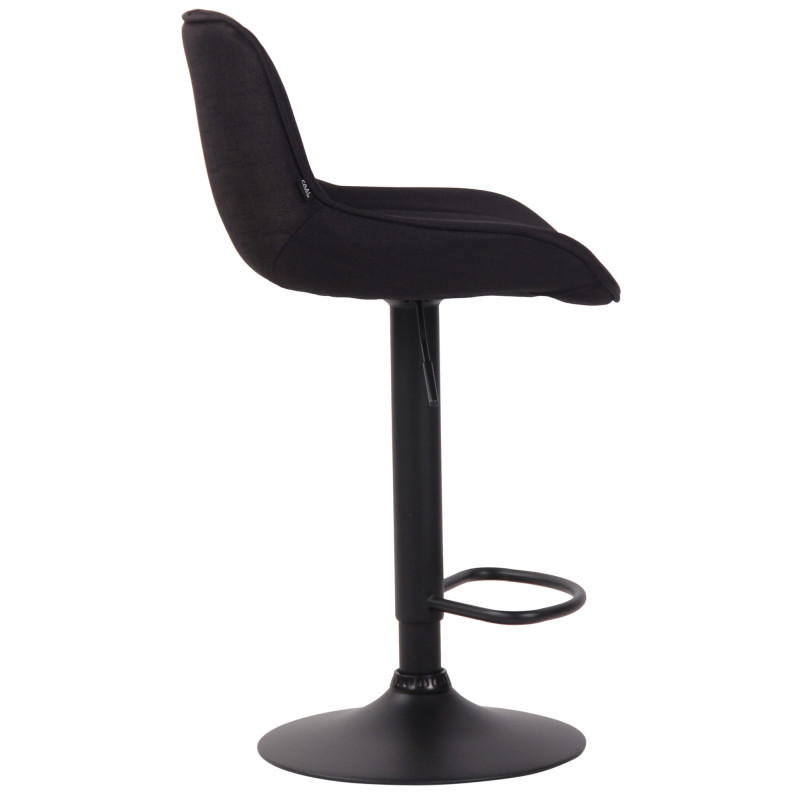 Tabouret de bar Lentini, tissu noir