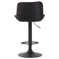 Tabouret de bar Lentini, tissu noir