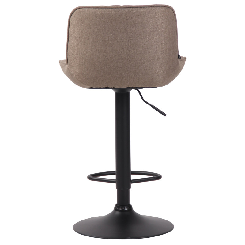 Tabouret de bar Lentini, tissu taupe noir