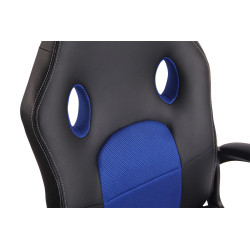 Chaise de bureau Elbing noir/bleu