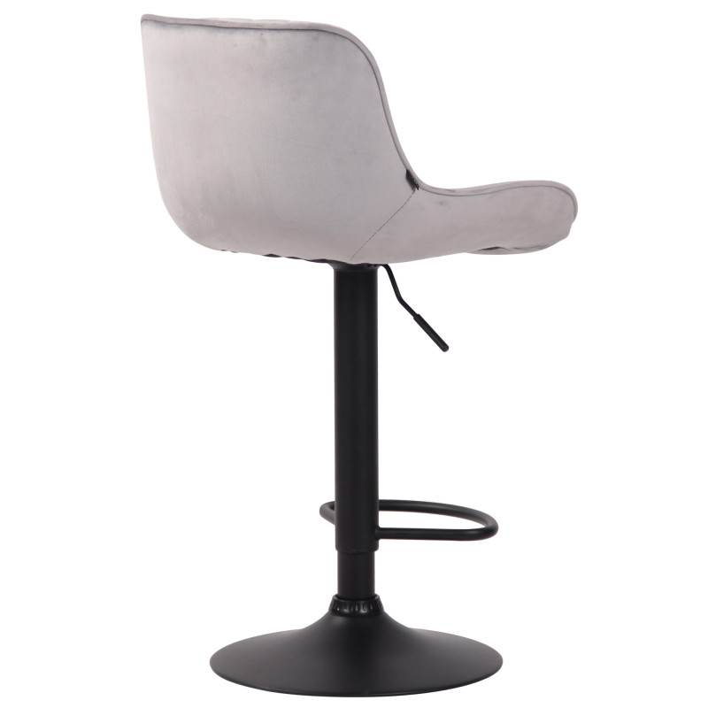 Banqueta de bar Lentini em veludo, preta e cinza