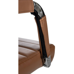 Chaise de bureau Amadora en cuir artificiel marron clair