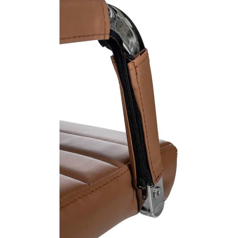 Chaise de bureau Amadora en cuir artificiel marron clair