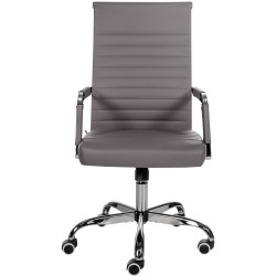 Chaise de bureau Amadora en cuir artificiel gris